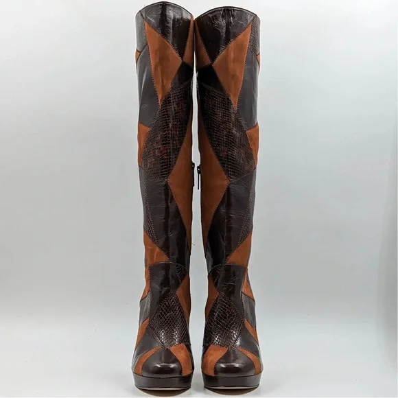 NWT Michael Kors Hanya Patchwork Boot - SZ 10 - Picture 2 of 9